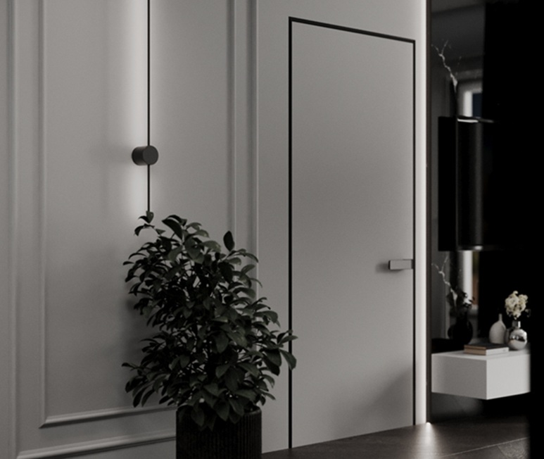 Hidden Aluminum Wood Door