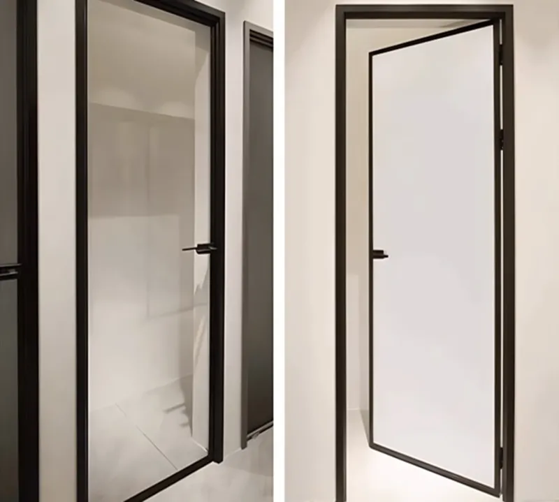 Aluminum Glass Hidden Frame Interior Door