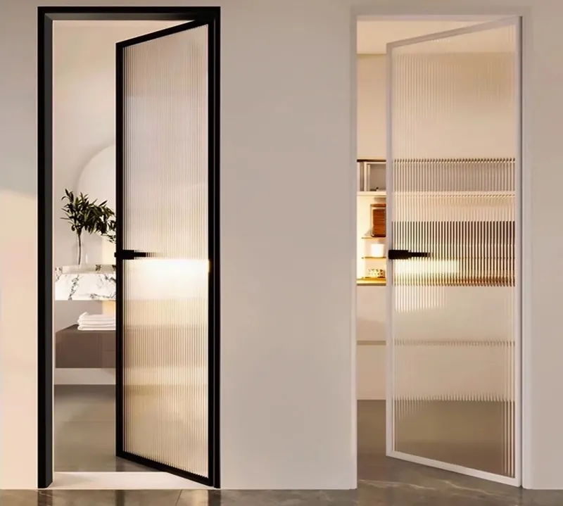 Aluminum Glass Hidden Frame Interior Door