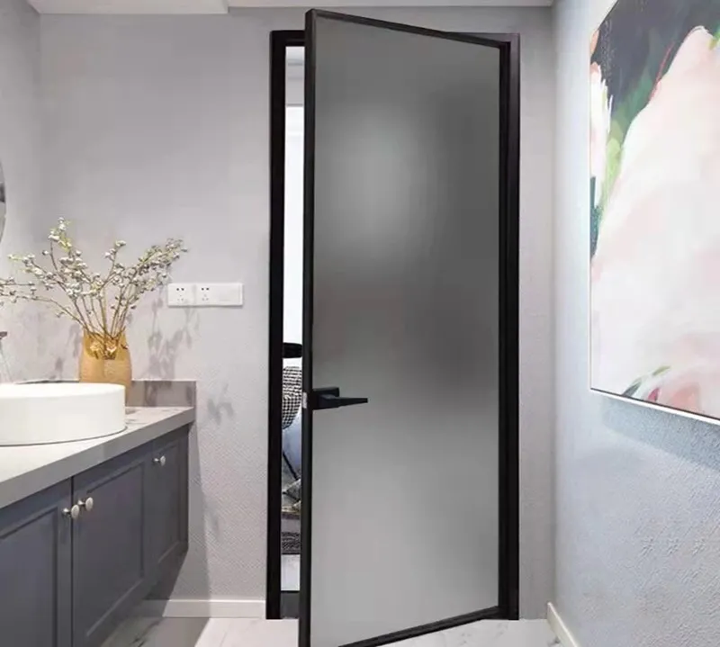 Aluminum Glass Hidden Frame Interior Door