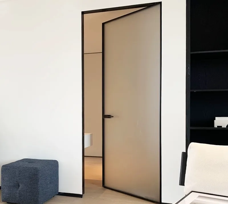 Aluminum Glass Hidden Frame Interior Door