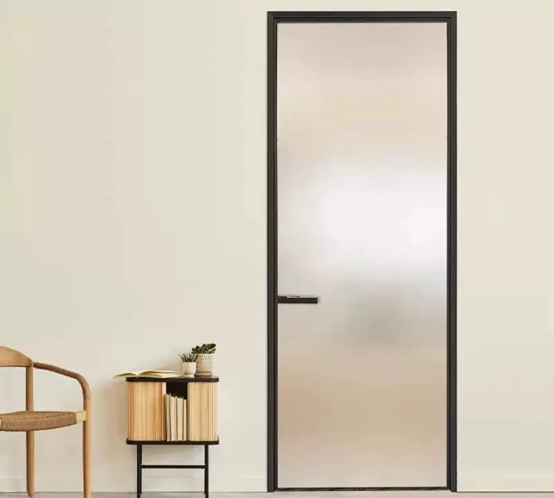 Aluminum Glass Hidden Frame Interior Door