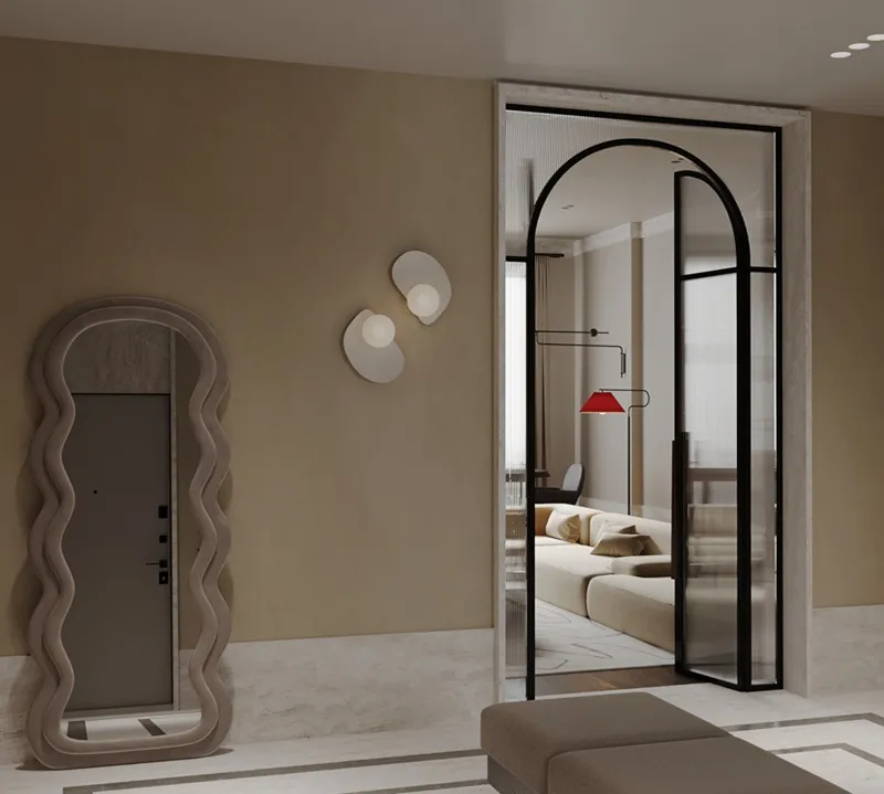 Aluminum Glass Hidden Frame Interior Door