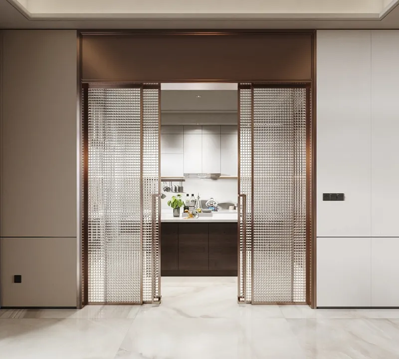 Aluminum Glass Hidden Frame Interior Door