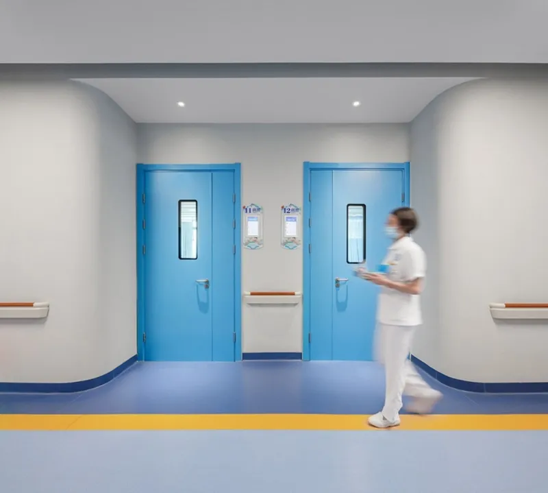 unequal-leaf-swing-fire-door-at-nursing-home
